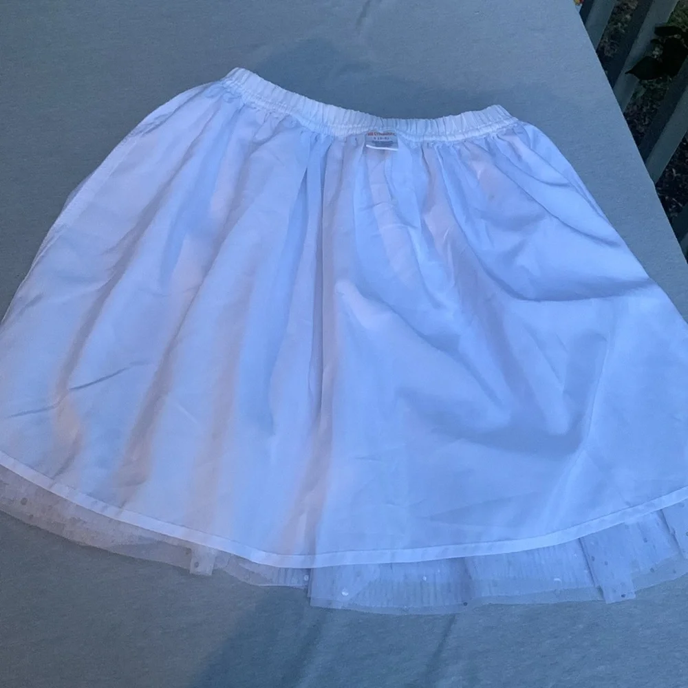 Gymboree White and Blue Sequin Skater Skirt